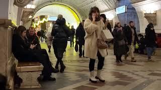 The Moscow metro. Passengers