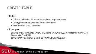 Databases: Creating a Table (copying a table) - CREATE TABLE AS