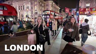  Lively Friday Night Walk Through London West End- 1 November  | Central London Night Walk [4K]