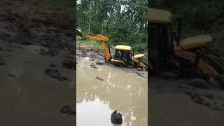 JCB stucked in mud | pond construction