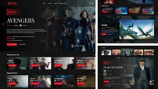 Netflix / Video Streaming website using HTML, CSS &  jQuery | Complete One Video Website with Images