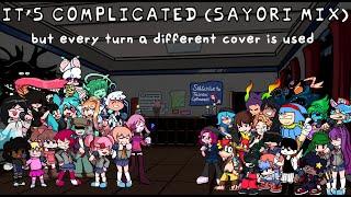 FNF Soft X DDLC: It's Complicated (Sayori mix), but every turn a different cover is used (BETADCIU)