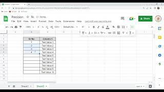 How to Add sequential numbers in column | Google Sheet | Excel