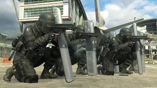 Riot Shield NPCs vs Airport Security - MODERN WARFARE 2 REMASTERED NPC Wars