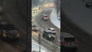 Cars Struggle on Icy Roads as Heavy Snow Hits Calgary