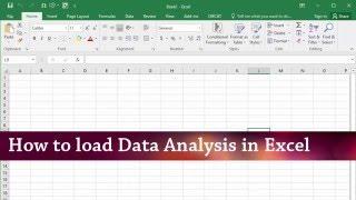 How to install Data Analysis Addin in Excel  (Windows)