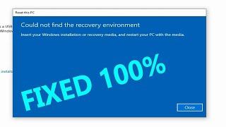 [Solved] Could not find the recovery environment | Insert your windows installation recovery media