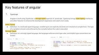 Angular introduction( typescript, component-based architecture, data binding, dependency injection)