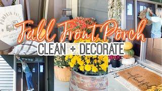 *NEW* FALL FRONT PORCH MAKEOVER 2021 | FALL PORCH CLEAN + DECORATE WITH ME