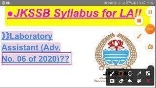 Syllabus For JKSSB Laboratory Assistant || 06 of 2020