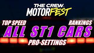 Street Tier 1 all cars Pro-settings, test and top speed (The Crew Motorfest)