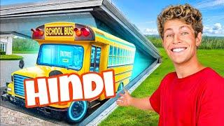 I Built a EXTREME School Bus hindi Built a SECRET Tree House in My Backyard! ben azelart hindi video