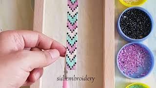 How To Make The Beaded Loom Bracelet | آموزش دستبند منجوق بافی