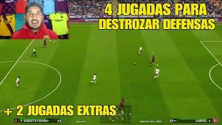 TUTORIAL EN UN PAR DE MINUTOS 4 JUGADAS DESTROZA DEFENSAS #1 PES 2021