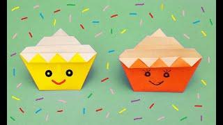 How to make a paper cupcake | Origami cupcake