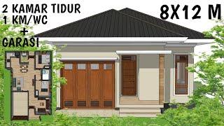 Rumah 8x12 Meter 2 Kamar Tidur Plus Garasi