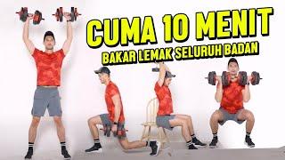 ONLY 10 MIN FULL BODY WORKOUT WITH DUMBBELLS! BURN FAT!