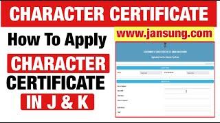 How To apply for character certificate in Jammu &  Kashmir | ServicePlus
