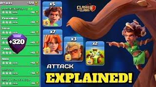 +320️Attack EXPLAINEDwith Root Raider, Valkyrie, Druid,Overgrowth spell_Strategy (clash of clans)