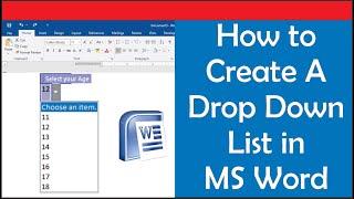 How to Create A Drop Down list in Word: Edit a drop down list & Delete a Drop down list in MS Word