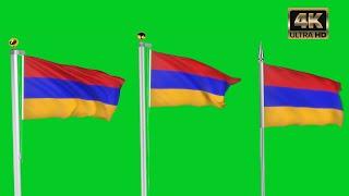 Armenia flag waving green screen pack free