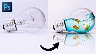 Sea in bulb manipulation | Step-by-Step Photoshop Tutorial (HINDI)