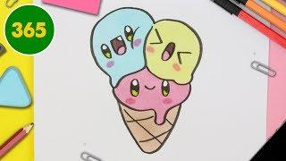 COME DISEGNARE Gelato Kawaii - Come disegnare il cibo