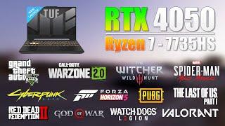 ASUS TUF Gaming A15 (2023) RTX 4050 + Ryzen 7 7735HS - Test in 12 Games - RTX 4050 Gaming Test