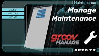 groov Manage: Maintenance