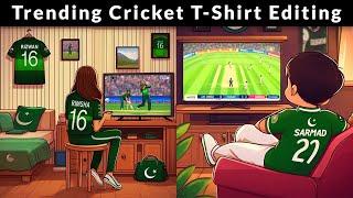 Tiktok New Trend | Pakistan Cricket Name T Shirt Editing Tutorial | Ai