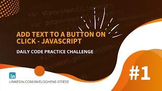 Adding click event to a button  - JS Code Challenge