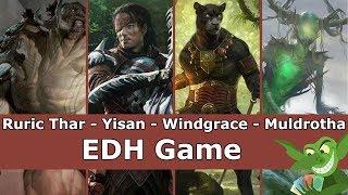 Ruric Thar vs Yisan vs Lord Windgrace vs Muldrotha EDH / CMDR game play video