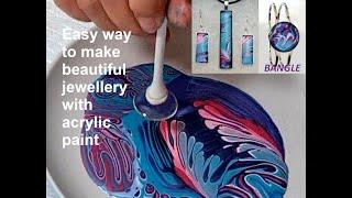 #175 Great Tutorial on How to Make Beautiful Jewellery by dipping on a plate with acrylic paint.