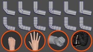 ポリゴンモデルの関節の分割線 [肘と膝や指など一方方向に曲がる関節の分割方法]
