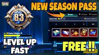 HOW TO LEVEL UP SEASON COLLECTION FAST FREE TRICK | BGMI NEW SEASON PASS FOR FREE