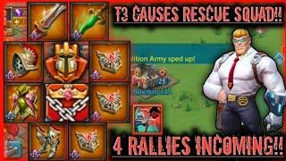 lords mobile : EMPEROR RALLY TRAP HORROR SHOW IN K93! T3 VS TITAN RESCUE PARTY! MIX 500% ENOUGH?