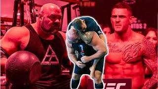 DUSTIN POIRIER TAPS THE WORLDS STRONGEST MAN!! #Shorts