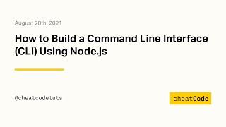 How to Build a Command Line Interface (CLI) Using Node.js