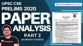 UPSC CSE Prelims 2020 Paper 1 | Detailed Analysis | Part 2 | Question Paper and Answer Key