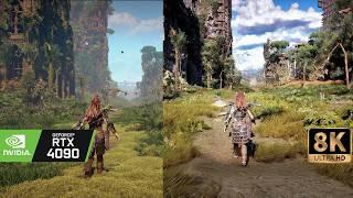 [8K60] Horizon Zero Dawn REMASTER VS Horizon Zero Dawn ULTRA MODDED - ultra graphics COMPARISON