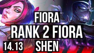 FIORA vs SHEN (TOP) | Rank 2 Fiora, Quadra, 9 solo kills, 43k DMG | TR Challenger | 14.13