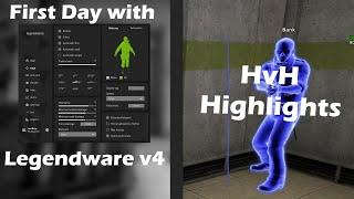 First day with Legendware V4 - HvH Highlights.