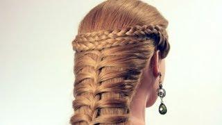 Прическа с плетением на каждый день. Hairstyle for every day