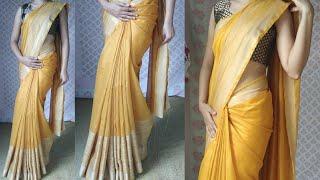 Wear silk saree perfectly | silk saree wear to look slim & tall easy way