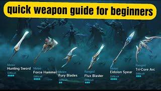 yeager:Hunter legend-Quick weapon guide for beginners