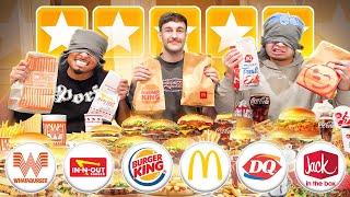 BLIND RANKING EVERY FAST FOOD BURGER! (You wont believe the results)