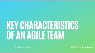 Key Characteristics of an Agile Team | Agile Education by Agile Academy & Sohrab Salimi