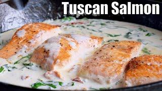 Creamy Tuscan Salmon with Parmesan Cream Sauce!