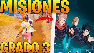 COMO COMPLETAR TODAS LAS MISIONES DE JUJUTSU KAISEN - ROMPE LA MALDICION FORTNITE GRADO 3 O NIVEL 3