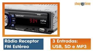 MP3 Player Automotivo Multilaser One - Rádio FM, Entradas USB, SD e AUX